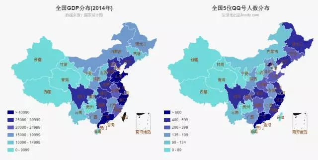 5位數(shù)QQ用戶對(duì)國(guó)家GDP影響