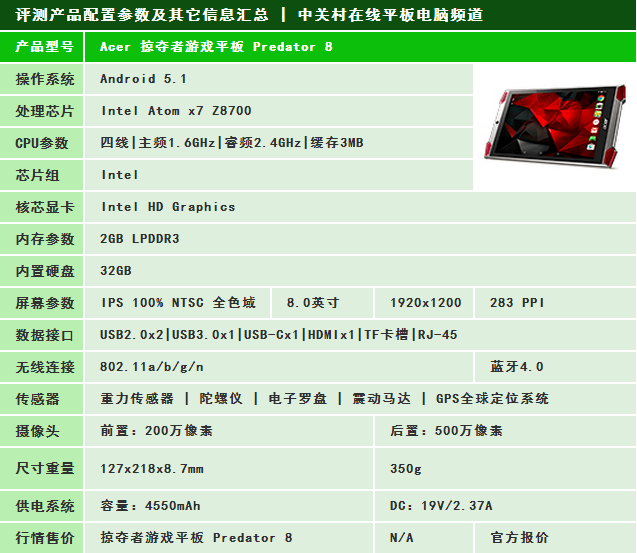 再掀游戲浪潮？游戲平板Predator 8評測 