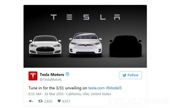 特斯拉Model 3 將于3月31日發(fā)布：馬斯克會放大招嗎？