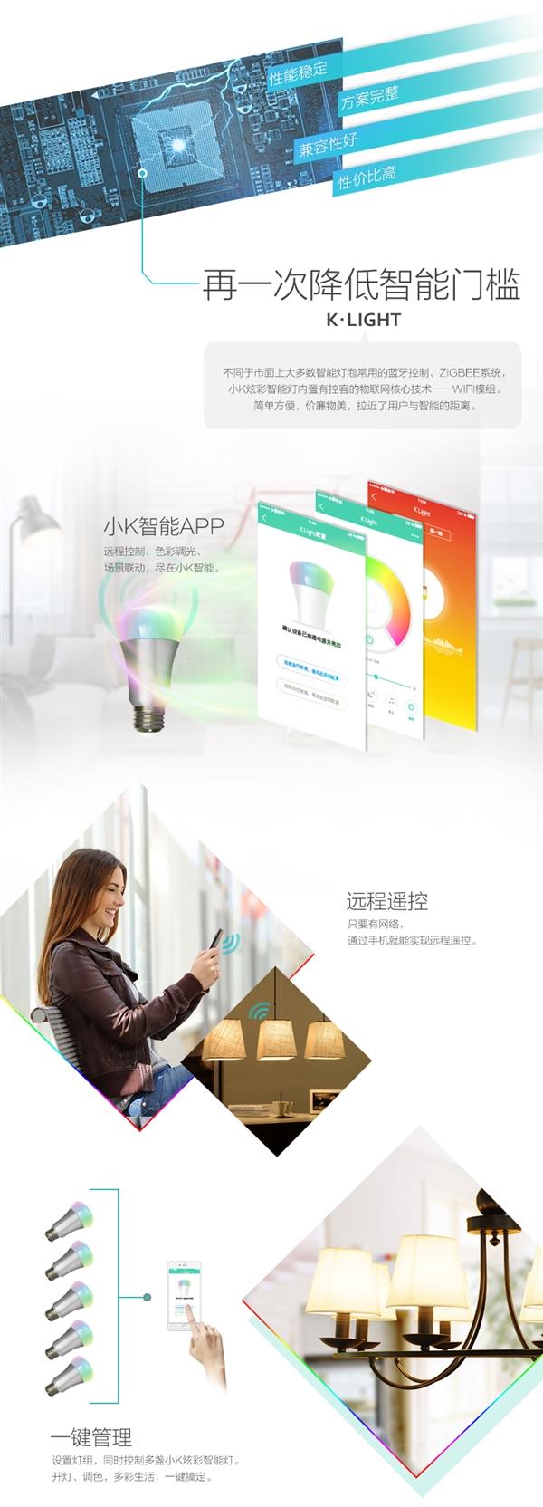 49元！小K炫彩智能燈開(kāi)賣(mài)：1600萬(wàn)色