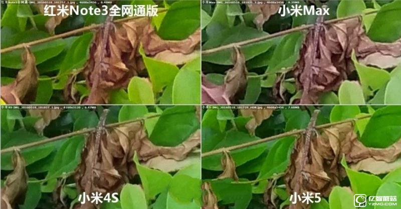 小米5/小米Max/紅米Note3全網(wǎng)通版/小米4s拍照對(duì)比評(píng)測(cè)