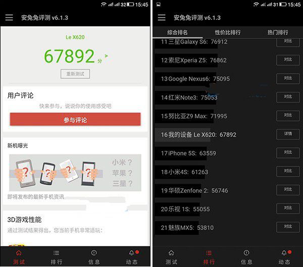 樂2和樂Max 2性能哪個(gè)好 安兔兔跑分對比