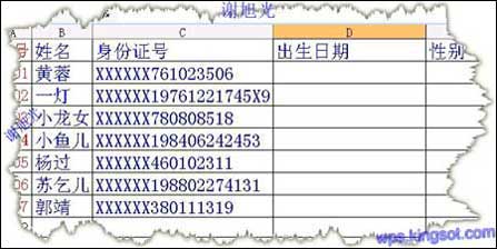 巧用WPS表格提取身份證個(gè)人信息