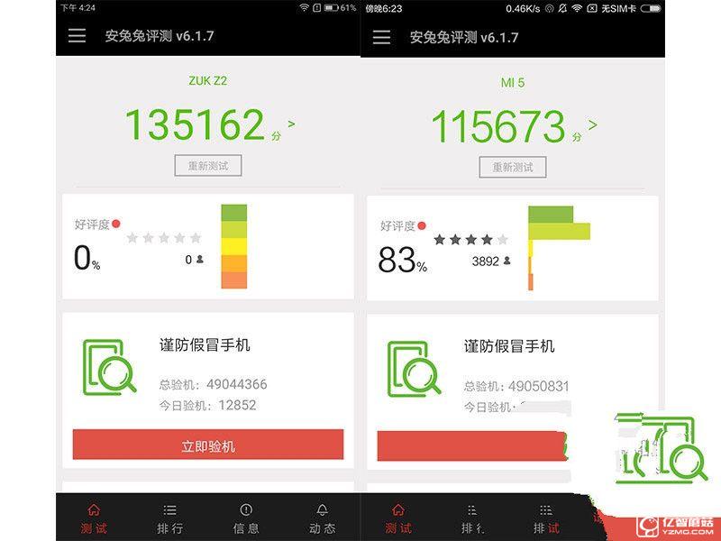 联想ZUK Z2小米5对比评测