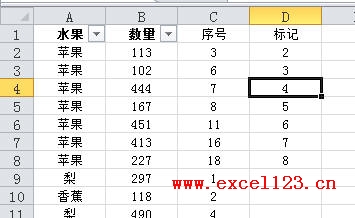 對標記列排序把要粘貼的數(shù)據(jù)排在一起
