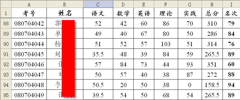 在WPS表格2007中求特定比例成績的平均分