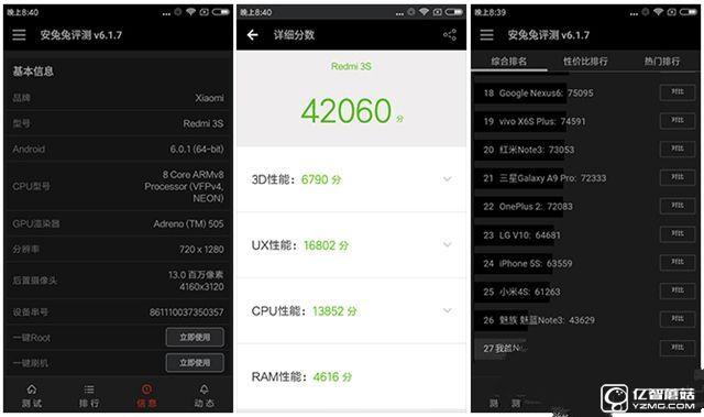 紅米3S和魅藍(lán)note3性能哪個好 屏幕與跑分對比
