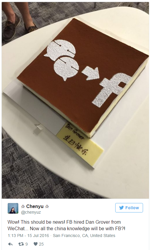微信關(guān)鍵員工被Facebook挖走 曾是國際版微信產(chǎn)品經(jīng)理