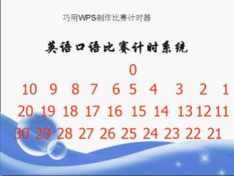 巧用WPS演示制作比賽計時器