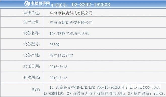 魅藍E獲入網(wǎng)許可 確認搭載Yun OS系統(tǒng)