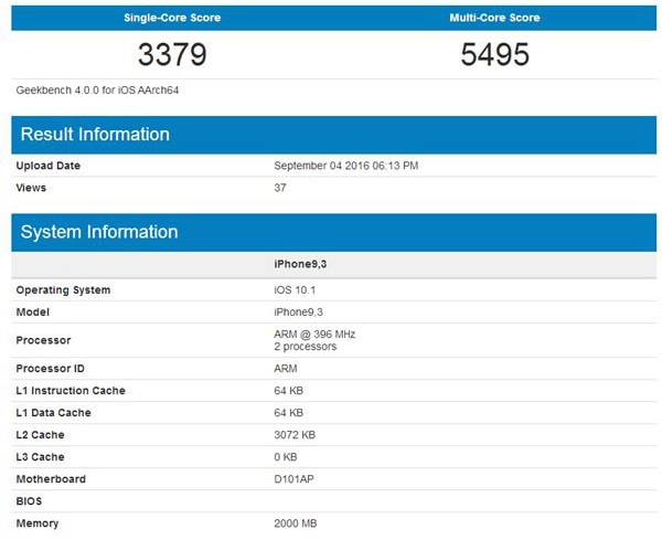 疑似iPhone7 A10處理器跑分首曝 無敵！