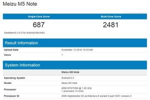 魅藍(lán)Note5現(xiàn)身Geekbench：聯(lián)發(fā)科P10處理器+3GB運存