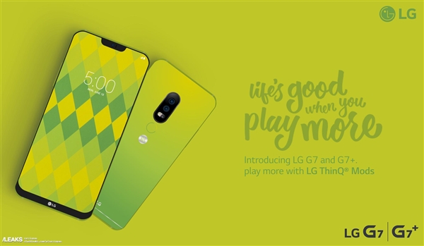LG G7宣傳海報(bào)泄露：驍龍845+6G、19.5:9劉海屏