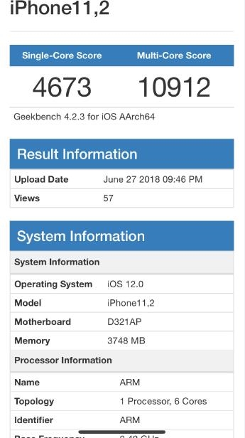 蘋(píng)果神秘iPhone性能曝光：A11+4GB內(nèi)存