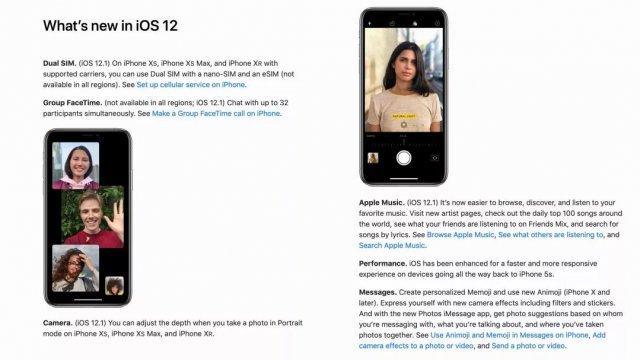 蘋果為iOS 12.1更新了iPhone用戶指南：雙卡全部激活