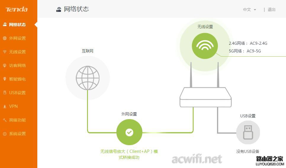 騰達(dá)AC9路由器萬(wàn)能橋接功能設(shè)置方法