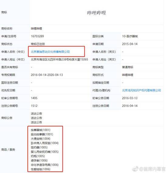 A站搶注嗶哩嗶哩商標(biāo)用于制作飛機(jī)杯、夜壺、坐便器、等
