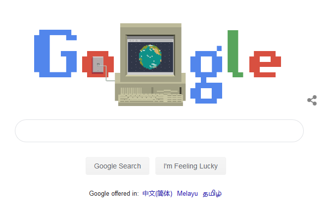 Google首頁涂鴉致敬 WWW萬維網(wǎng)發(fā)明30周年