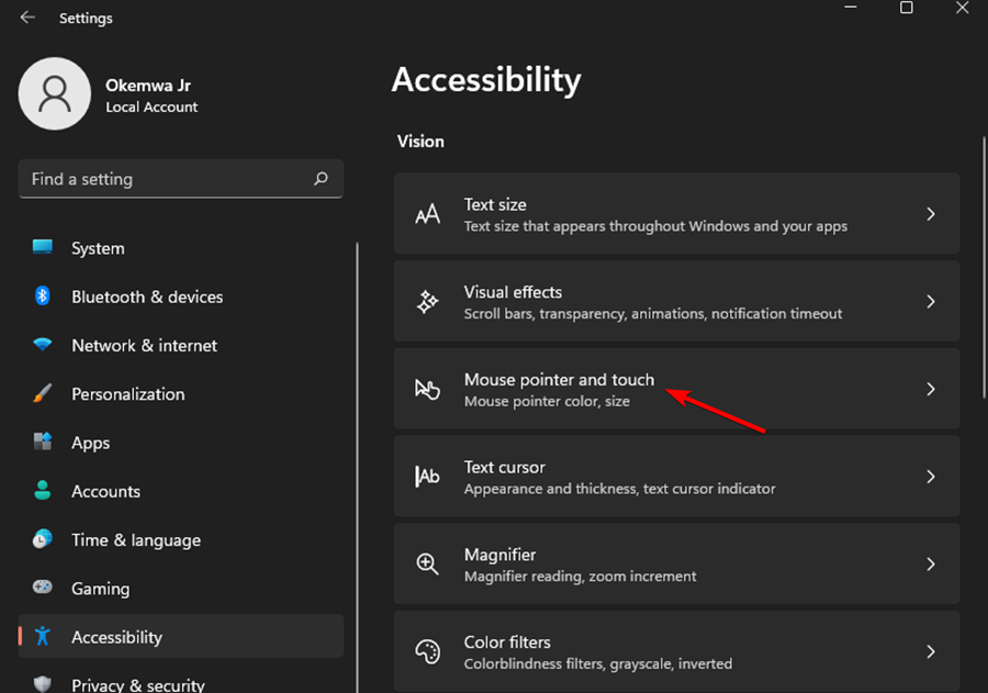 如何在Windows 11中將光標(biāo)更改為暗模式